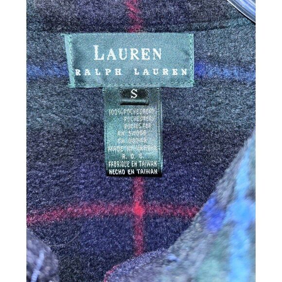 Vintage Lauren Ralph Lauren Ladies Blackwatch Fleece Jacket Small W/DEFECT - Picture 3 of 6